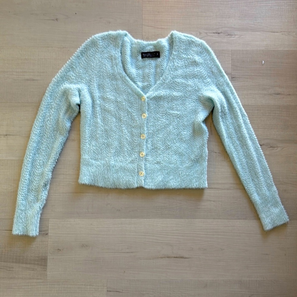 Abercrombie Soft AF cardigan Sweater in light blue